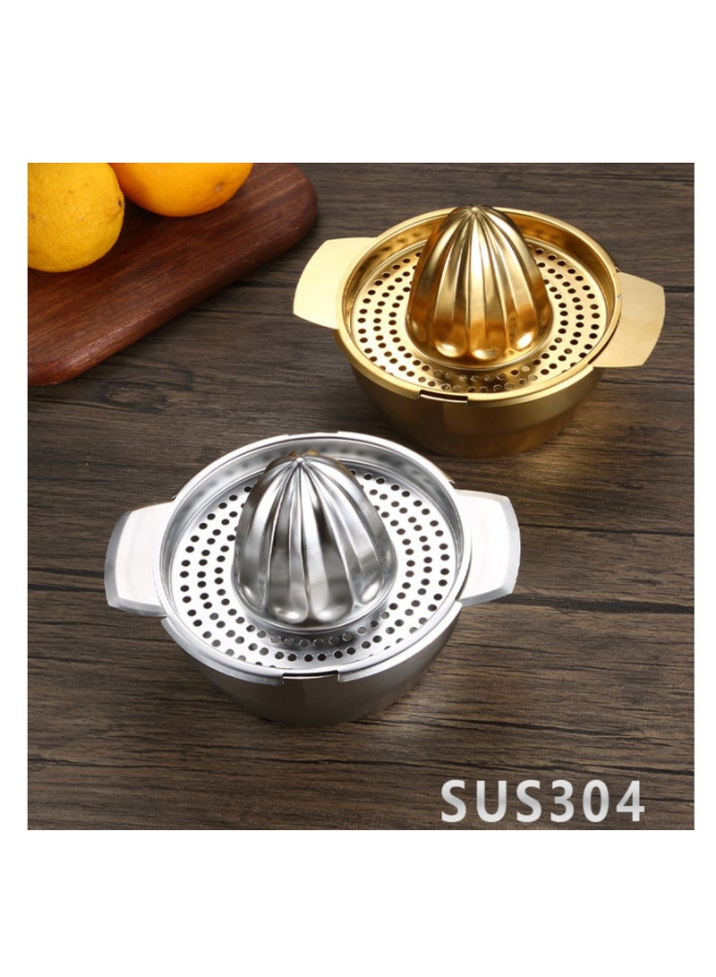 NOVOLAN Manual Juicer 304 Stainless Steel Citrus Juicer for Lemon & Orange, Handheld Press Tool with Storage Bowl, Elegant Gold Finish, Ideal for Fresh Juice Extraction at Dorms, Home, Restaurants - Image 5