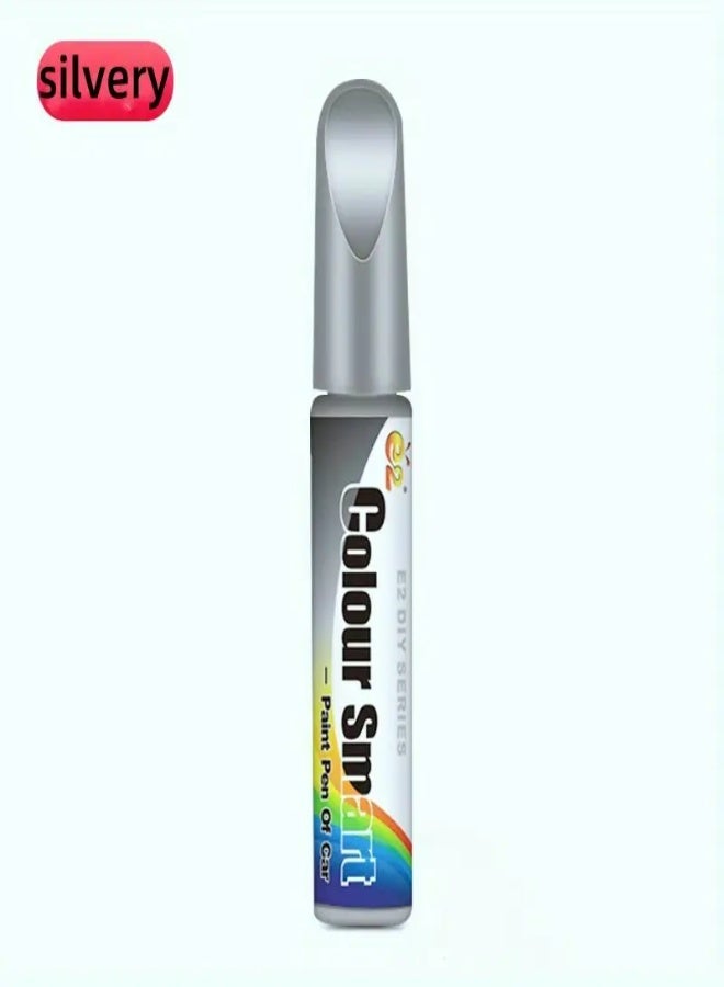 ارواق قلم إصلاح خدوش طلاء السيارات السريع - قلم تصليح 12 مل مصنوع من مادة ABS المتينة لإصلاح شقوق طلاء السيارات والخدوش السطحية، فضي - Image 1