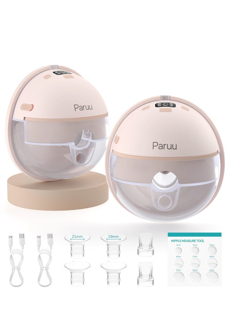 Paruu Wearable Breast Pump 4 Modes, 12 Levels, 240g, BPA-Free, Hands Free Breast Pump, Comfortable, Leak-Proof, Strong Suction - Image 1