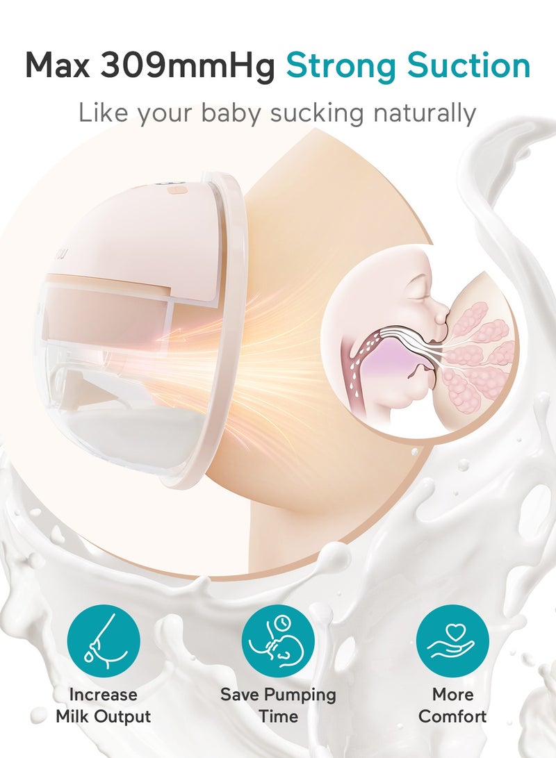 Paruu Wearable Breast Pump 4 Modes, 12 Levels, 240g, BPA-Free, Hands Free Breast Pump, Comfortable, Leak-Proof, Strong Suction - Image 3