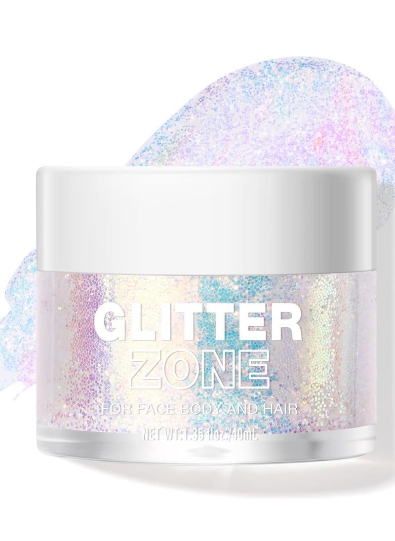 Bestland - BestLand Holographic Body Glitter Gel - Cosmetic-Grade, Christmas Glitter Makeup for Face, Body, and Hair, Safe and Easy to Use, Perfect for Festivals Parties, Vegan & Cruelty Free (02 Stardust Pink) - Image 1