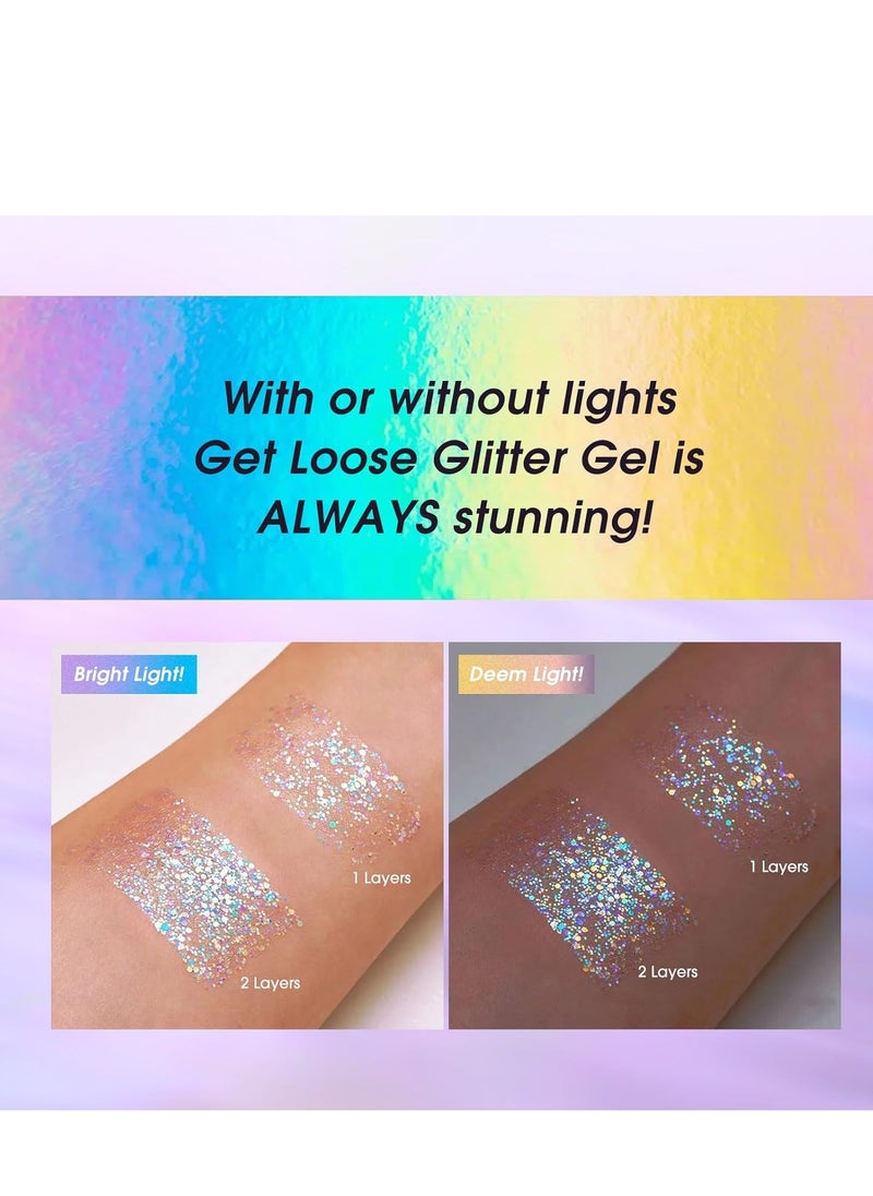 Bestland - BestLand Holographic Body Glitter Gel - Cosmetic-Grade, Christmas Glitter Makeup for Face, Body, and Hair, Safe and Easy to Use, Perfect for Festivals Parties, Vegan & Cruelty Free (02 Stardust Pink) - Image 1