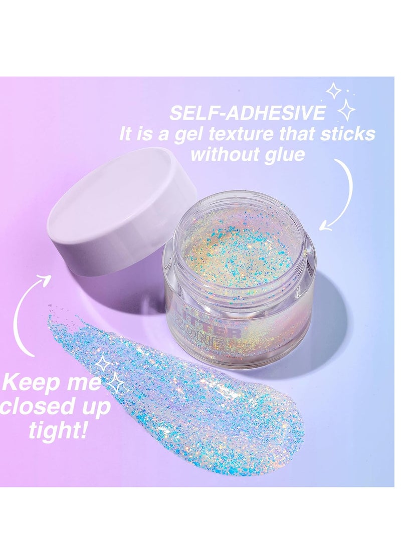 Bestland - BestLand Holographic Body Glitter Gel - Cosmetic-Grade, Christmas Glitter Makeup for Face, Body, and Hair, Safe and Easy to Use, Perfect for Festivals Parties, Vegan & Cruelty Free (02 Stardust Pink) - Image 1