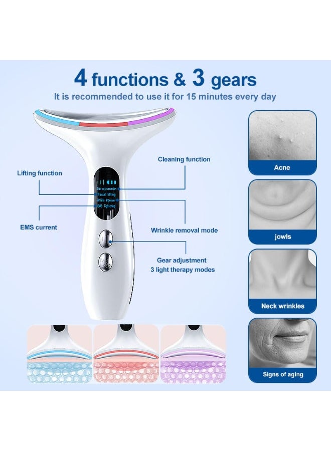 Arabest EMS Face Lifting Device – LED Light Therapy Facial Massager for Anti-Aging, Wrinkle Reduction & Skin Tightening – 4 Modes, 3 Intensities, USB Rechargeable – Face/Neck Beauty Tool - Image 2