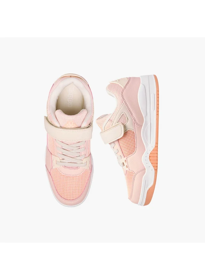 Kappa Girls' Panelled Sneakers with Hook and Loop Closure