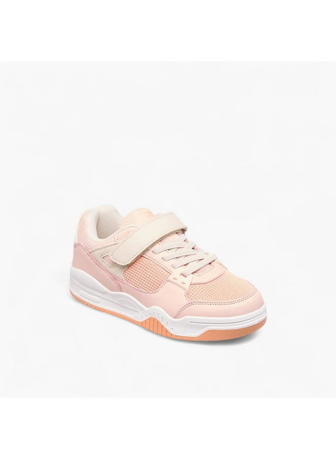 Kappa Girls' Panelled Sneakers with Hook and Loop Closure