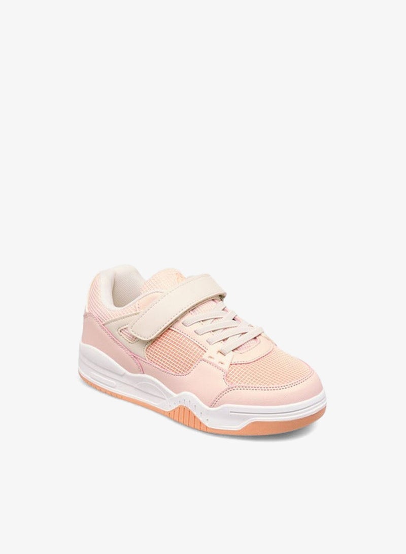 Kappa Girls' Panelled Sneakers with Hook and Loop Closure - Image 2