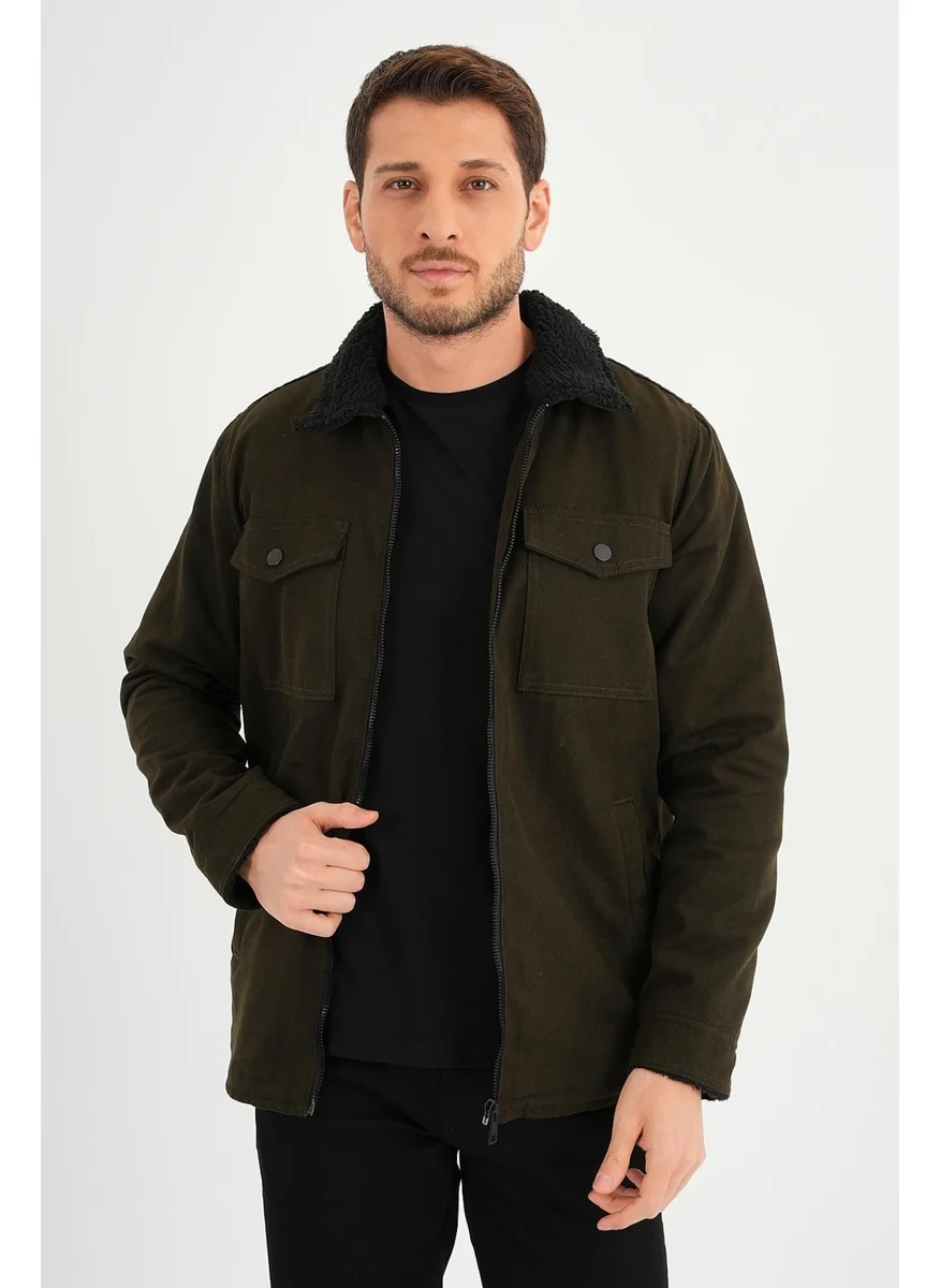 الكسندر جاردي Alexandergardi Pocket Zippered Shirt Collar Jacket (AG-NORTH-J55-01)