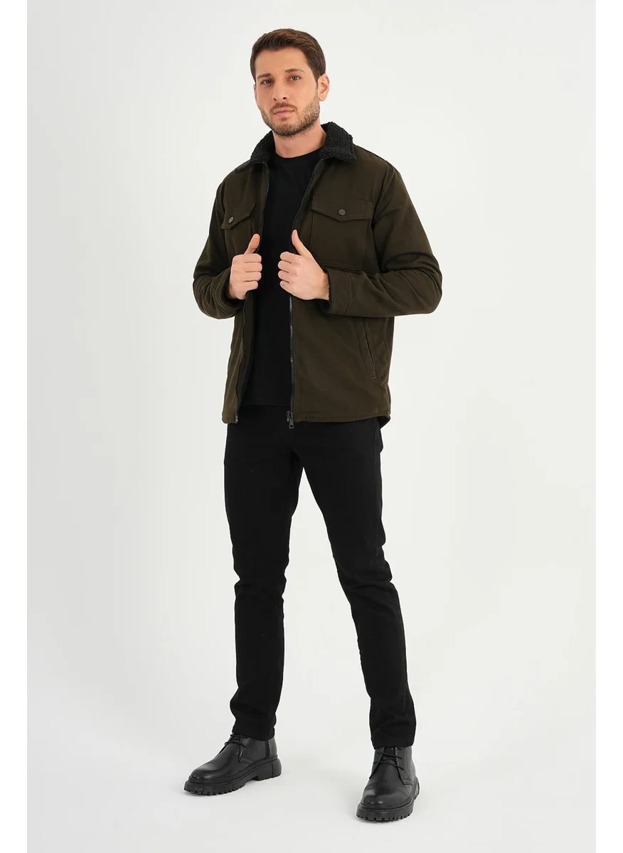 الكسندر جاردي Alexandergardi Pocket Zippered Shirt Collar Jacket (AG-NORTH-J55-01)
