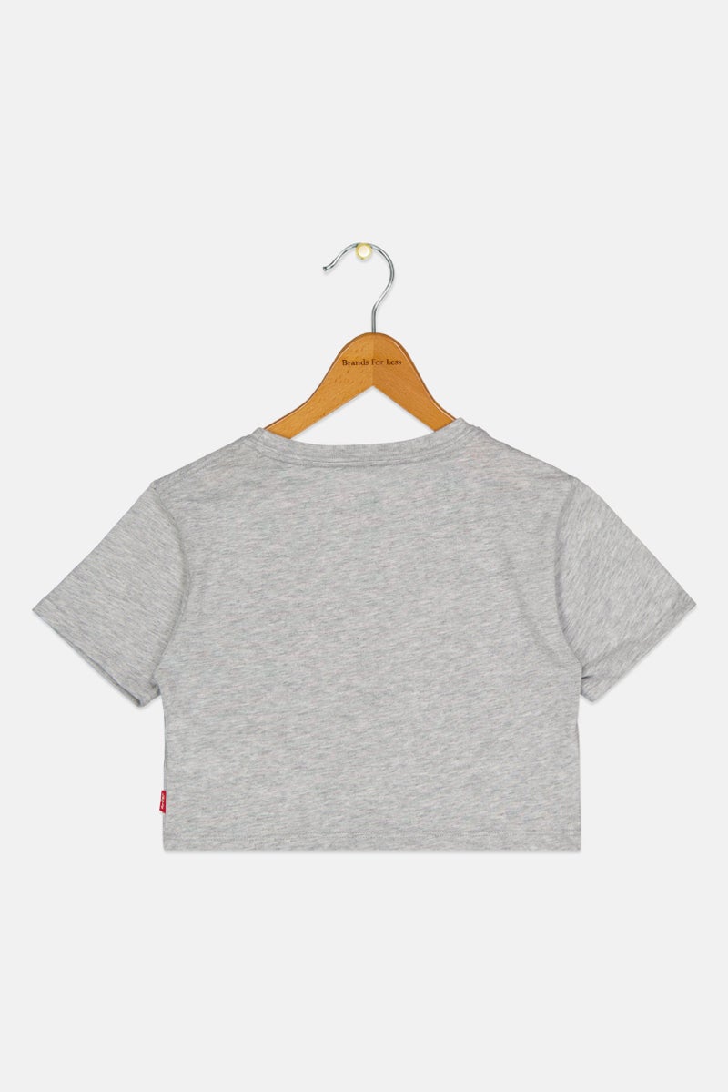 Levi's Toddlers Girl Short Sleeve Brand Logo T-Shirt, Grey - Image 2