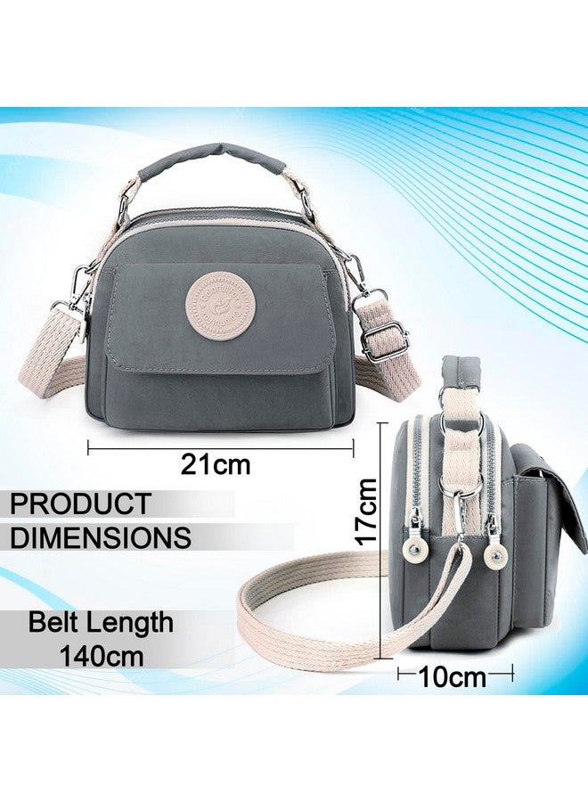 Storite Women's Stylish Small Lightweight Sling Crossbody Shoulder Bag, Portable Handbag Bag With Inner Padded Pocket & Adjustable Strap (Grey,21x10x17cm) - Image 2
