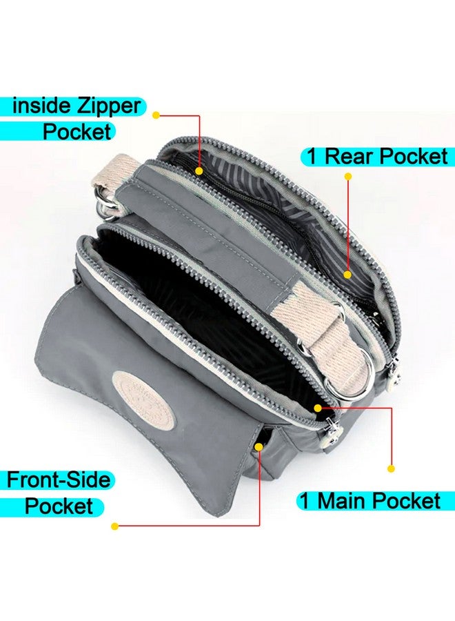 Storite Women's Stylish Small Lightweight Sling Crossbody Shoulder Bag, Portable Handbag Bag With Inner Padded Pocket & Adjustable Strap (Grey,21x10x17cm) - Image 3