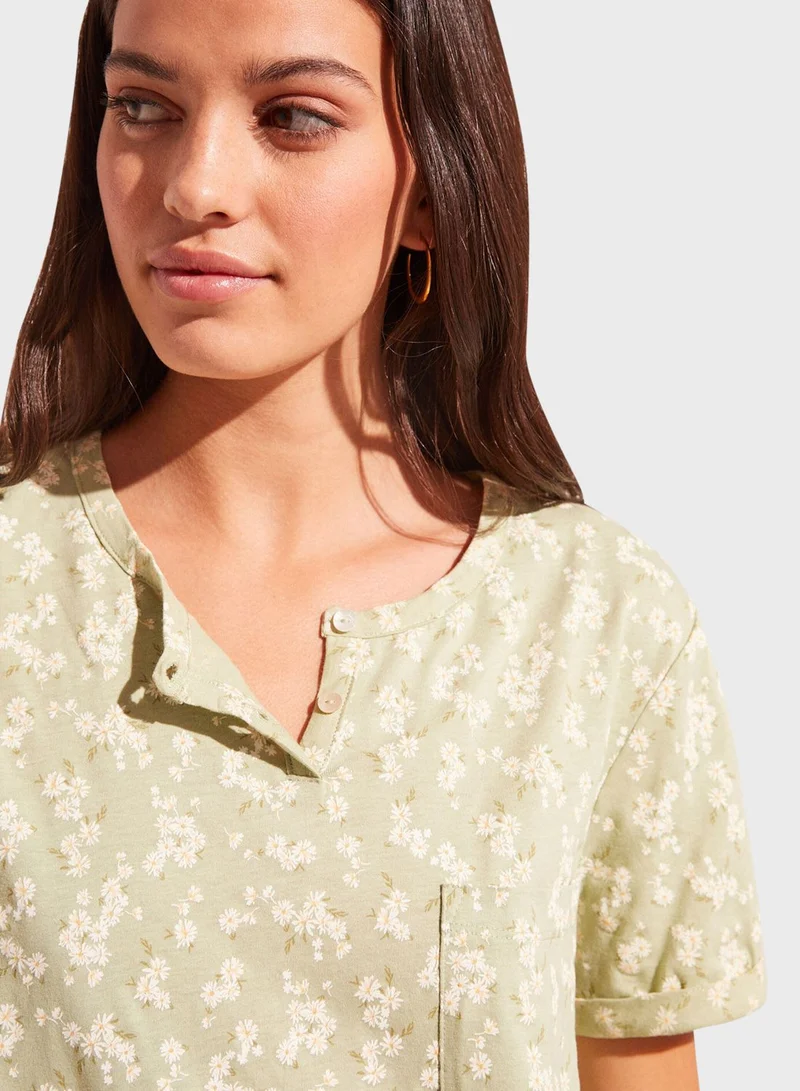 women'secret Floral Print Pocket Detail Night Dress