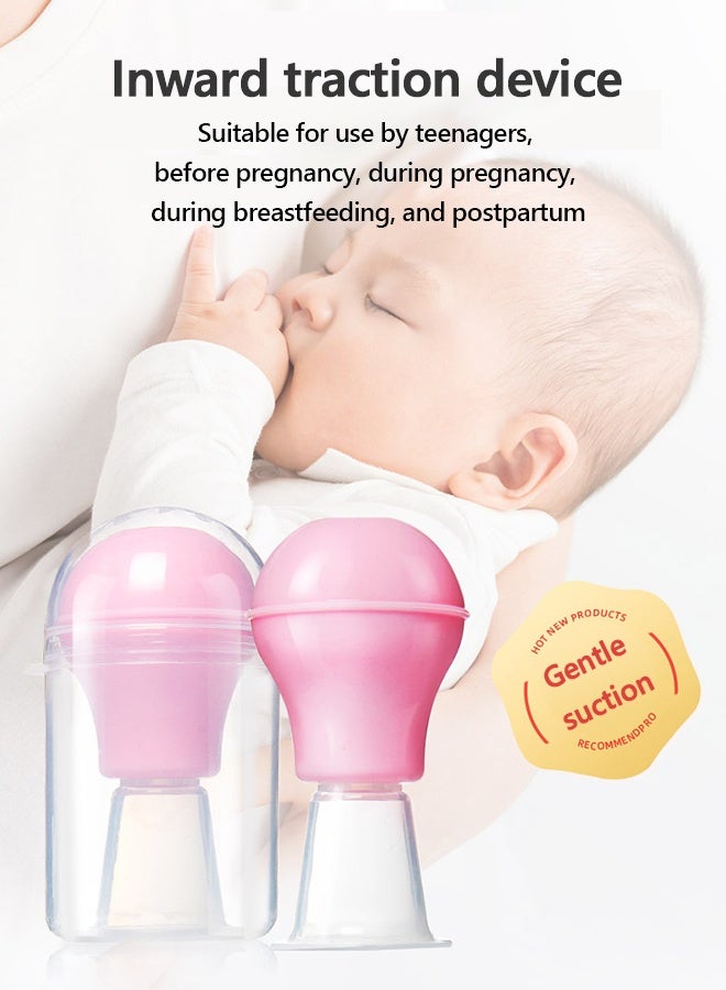 4 Pieces Nipple Suction Cups Nipple Corrector Sucker for Breastfeeding Inverted Flat Nipples Aspirator Puller - Image 2