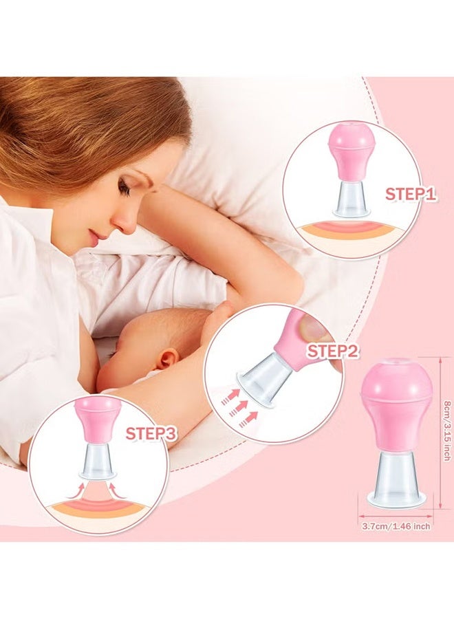 4 Pieces Nipple Suction Cups Nipple Corrector Sucker for Breastfeeding Inverted Flat Nipples Aspirator Puller - Image 4