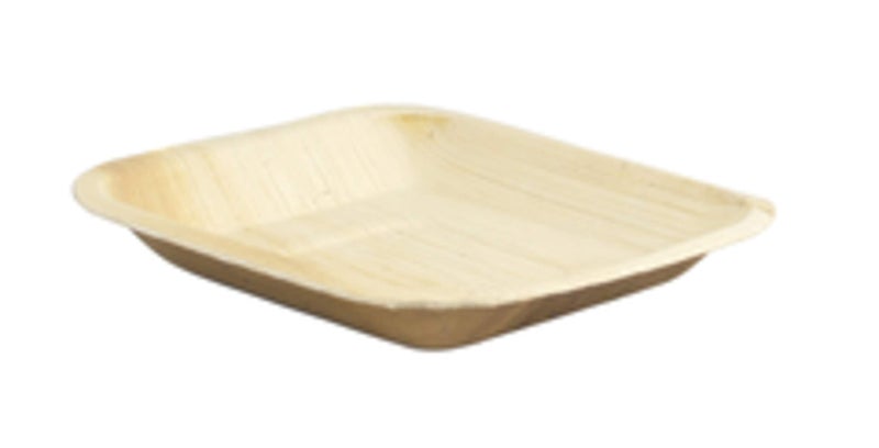 PacknWood طبق مربع من ورق النخيل بزوايا مدورة (حزمة من 100) ، PacknWood - أطباق خشبية قابلة للتحلل وصديقة للبيئة (6" × 6" × 0.8") 210BBA1717 - Image 1