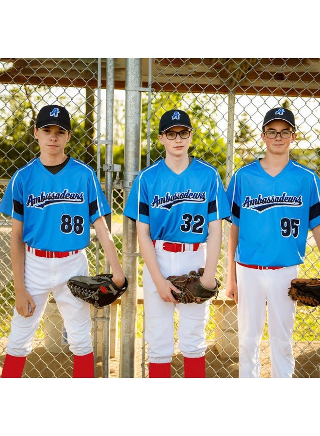 Hicarer 3 Pcs Youths Adult Baseball Softball Belt Girls Adjustable Elastic Uniform Belt PU Leather for Boys(Red) - Image 4