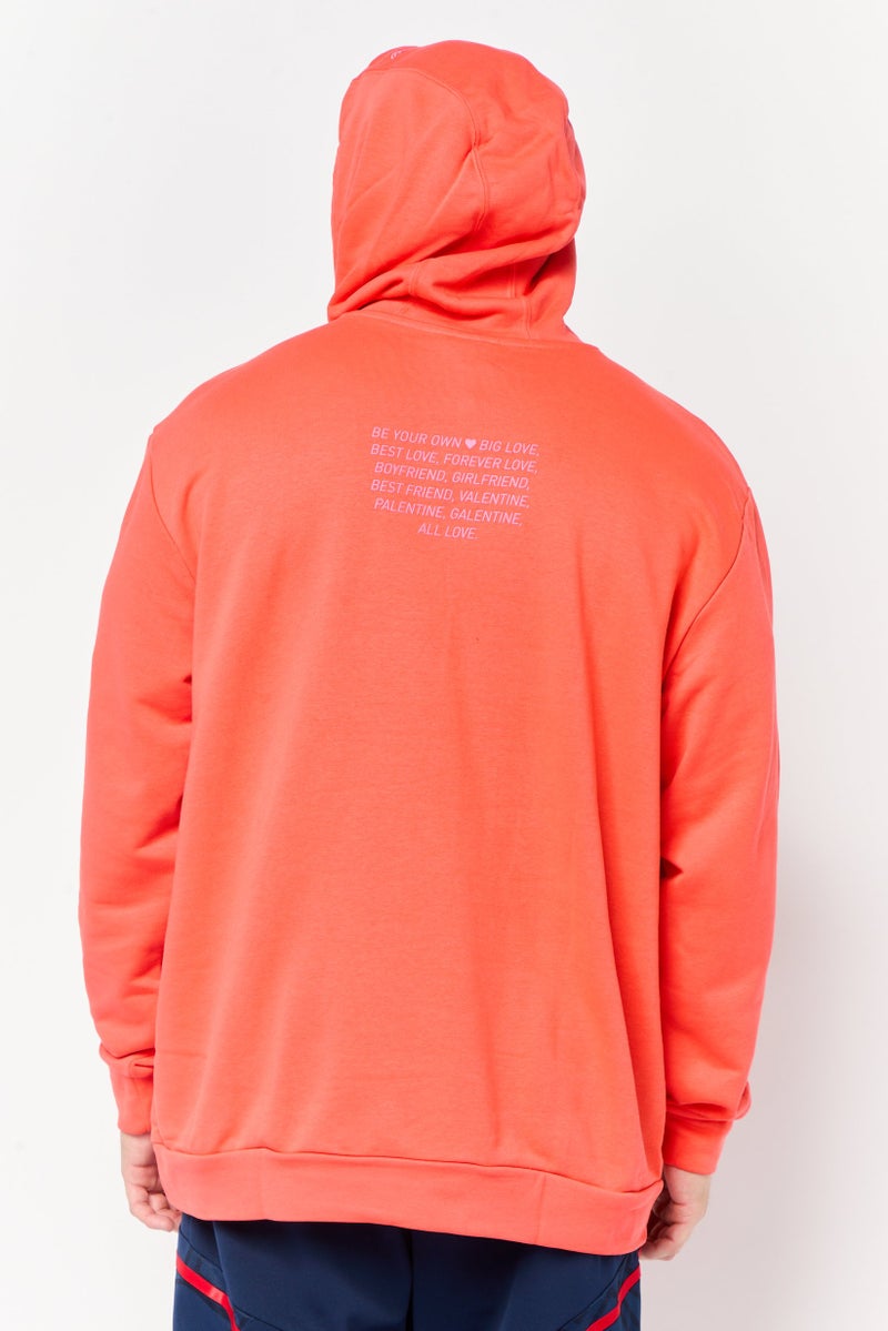 Adidas Men Sportswear Fit Long Sleeve Outdoor Hoodie, Red  - Image 4