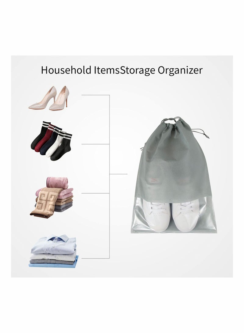 Travel Shoe Bag, 18 Pcs Non-Woven Dustproof with Rope Storage Portable Home Shoes Organizers, Men And Women  Waterproof Sports Bags for Packing  - Image 4