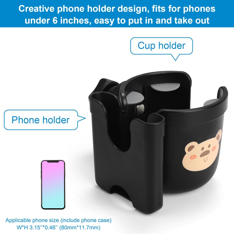 Accmor 2-in-1 Walker Cup Holder with Phone Holder, Wheelchair Cup Holder, Rollator Cup Holder, Cup Phone Holder for Walker, Wheelchair, Rollator, Mobility Scooter - Image 4