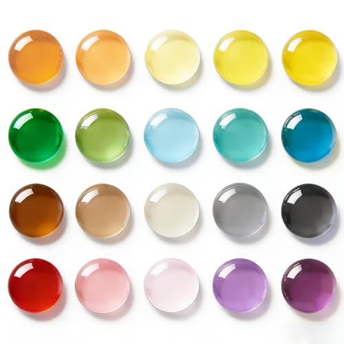 KEYDUACU 20-Color Mini Glass Fridge Magnets, Colorful Cute Magnets, Perfect for Offices, Kitchens, Lockers, and Classrooms - Image 1