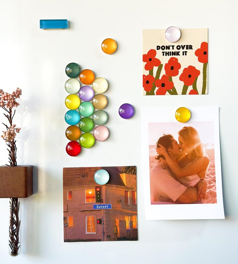 KEYDUACU 20-Color Mini Glass Fridge Magnets, Colorful Cute Magnets, Perfect for Offices, Kitchens, Lockers, and Classrooms - Image 4