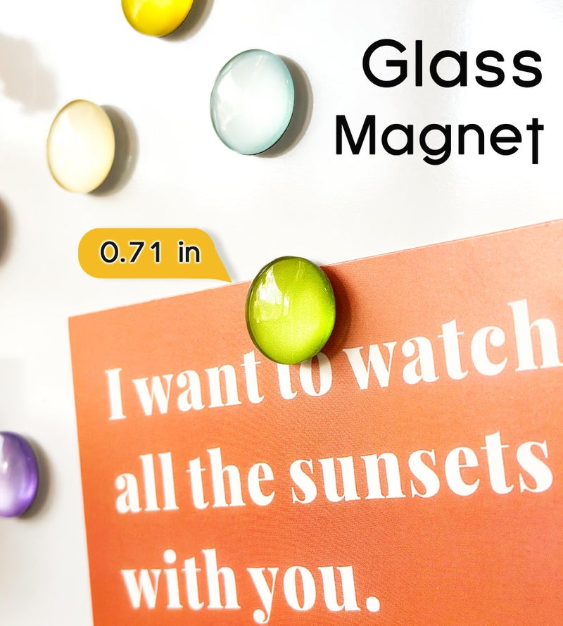 KEYDUACU 20-Color Mini Glass Fridge Magnets, Colorful Cute Magnets, Perfect for Offices, Kitchens, Lockers, and Classrooms - Image 3