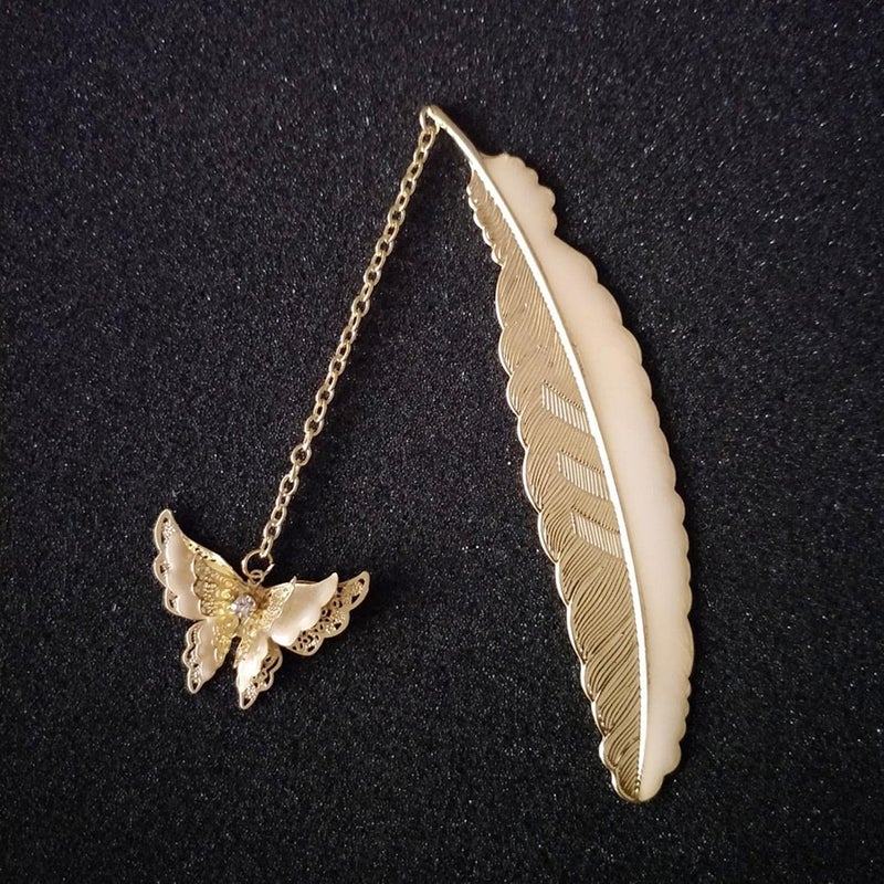 windforgecraft Bookmarks for Book Lovers, Bookmark with 3D Pendant, Feather Shaped Book Marks Christmas Stocking Stuffers Mothers Day Valentine's Day Teacher Appreciation - Image 3