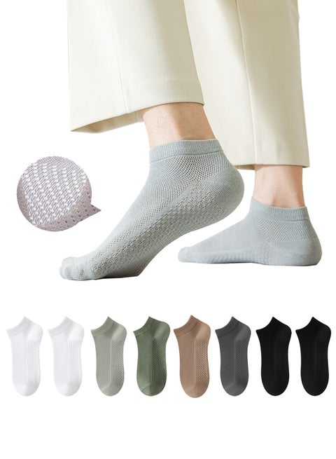جوارب قطنية للرجال من نسيج شبكي جيد التهوية - 8 أزواج، خفيفة الوزن ومريحة للربيع والصيف والخريف