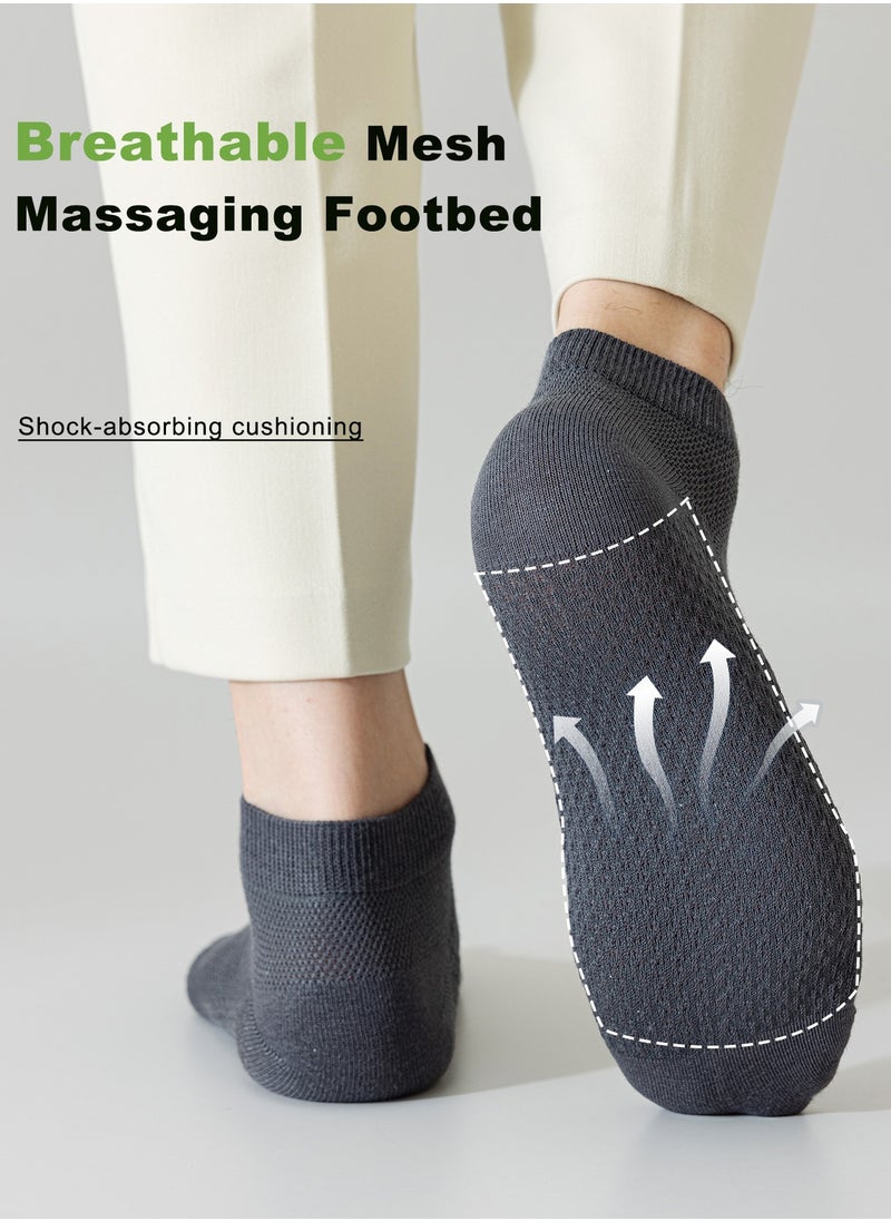 infino Men's Breathable Mesh Cotton Ankle Socks - 8 Pairs, Lightweight and Comfortable for Spring, Summer, and Fall  - Image 5