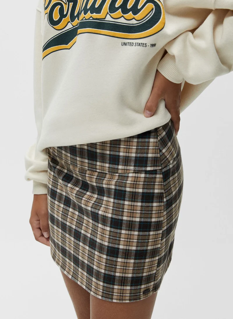 PULL&BEAR Checked mini skirt