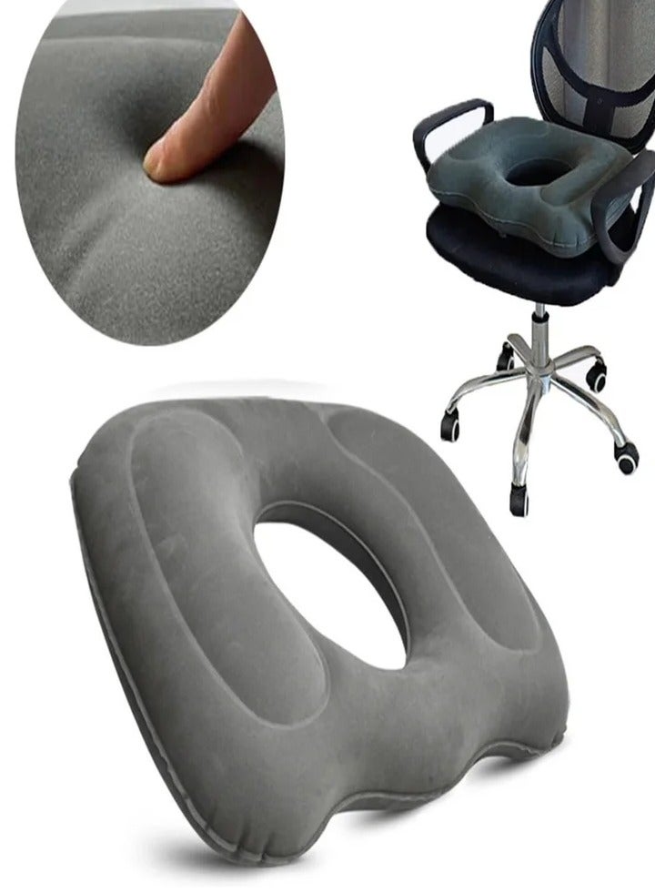Inflatable Donut Cushion Seat for Office Chair, Portable Sciatica Pillow for Sitting Tailbone Pain Car Seat Cushions, for Hemorrhoids Pressure Sores Wheel Chair, Prolonged Sitting Daily Use - Image 1
