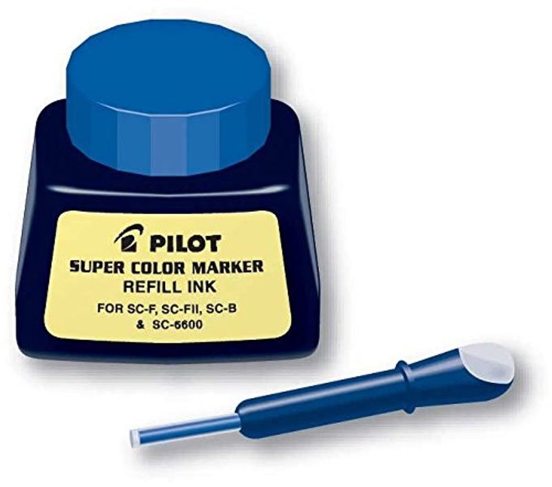 PILOT Super Color Permanent Marker Refill Ink, Blue Ink, 1 Ounce Bottle with Dropper (43600) - Image 1