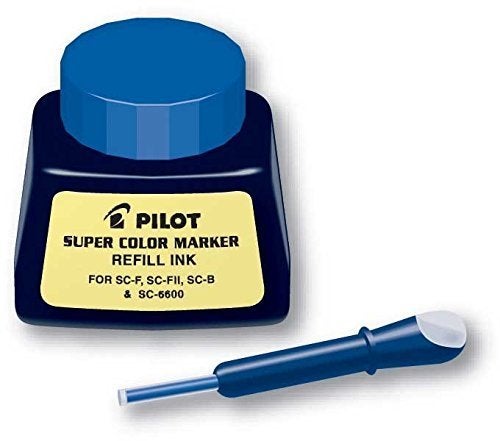 PILOT Super Color Permanent Marker Refill Ink, Blue Ink, 1 Ounce Bottle with Dropper (43600) - Image 2