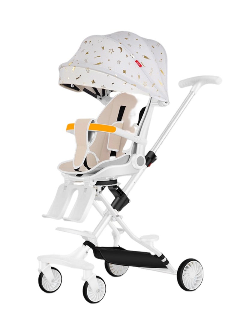 Arabest Lightweight Baby Stroller, Can Lie Flat and Swivel, Travel essential, Can Fold The Stroller，Elegant Baby Stroller(Bright Starry Sky)  - Image 1