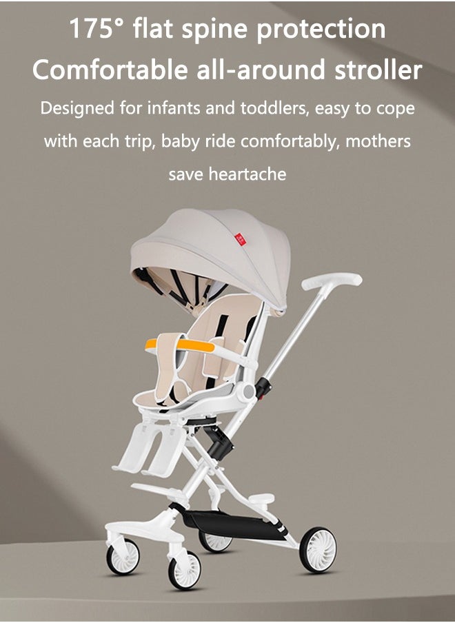 Arabest Lightweight Baby Stroller, Can Lie Flat and Swivel, Travel essential, Can Fold The Stroller，Elegant Baby Stroller(Bright Starry Sky)  - Image 4
