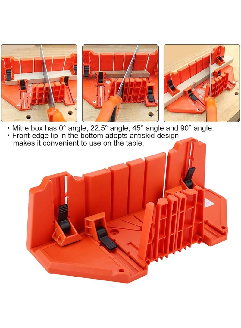 GGOOT Convenient Plastic Mitre Box Pruning Saw Wood Cutting Hand Saw Hardware Tool 14inch with Clamp for Accurate Cutting - Image 5
