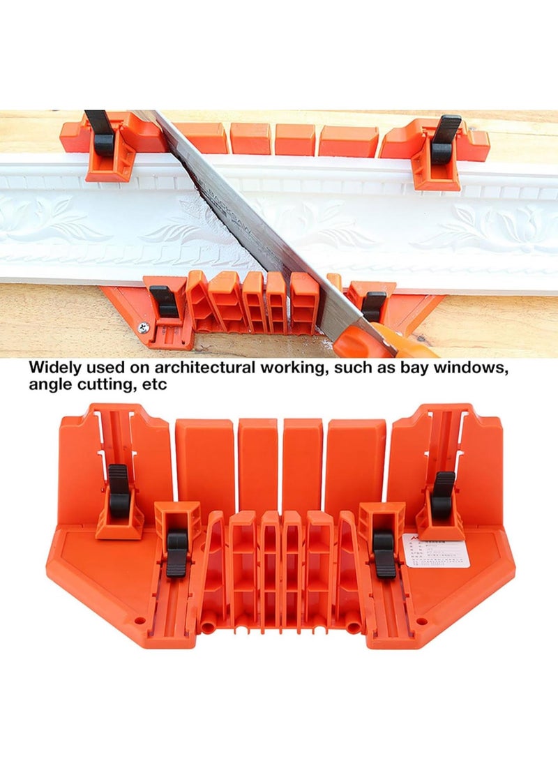 GGOOT Convenient Plastic Mitre Box Pruning Saw Wood Cutting Hand Saw Hardware Tool 14inch with Clamp for Accurate Cutting - Image 4