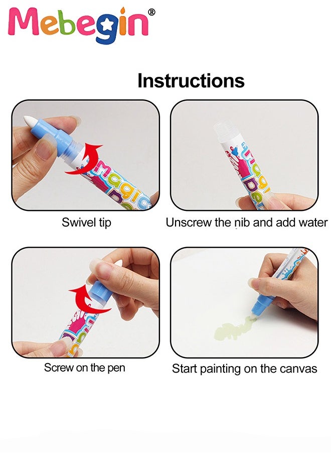MEBEGIN - 100 x 80cm Water Doodle Mat, Larger Drawing Painting Pad with 3 Magic Pens and 8 Stamps, Fun Creative Educational Toys, Made of No-toxic Eco-friendly Material, No Mess, No Ink, No Stains, Portable to Carry, Suitable for Outdoor or Travel - Image 1