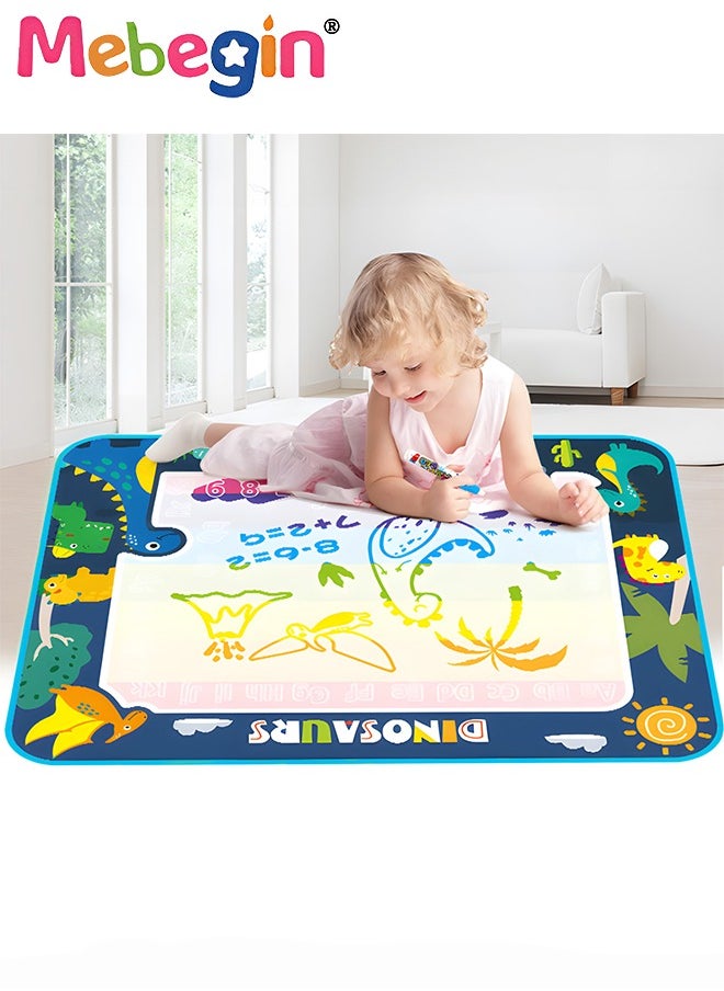 MEBEGIN - 100 x 80cm Water Doodle Mat, Larger Drawing Painting Pad with 3 Magic Pens and 8 Stamps, Fun Creative Educational Toys, Made of No-toxic Eco-friendly Material, No Mess, No Ink, No Stains, Portable to Carry, Suitable for Outdoor or Travel - Image 1
