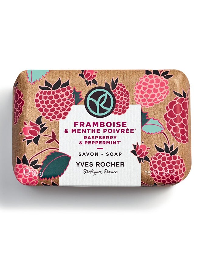 Yves Rocher - Raspberry & Peppermint Bar Soap 80g - Image 1