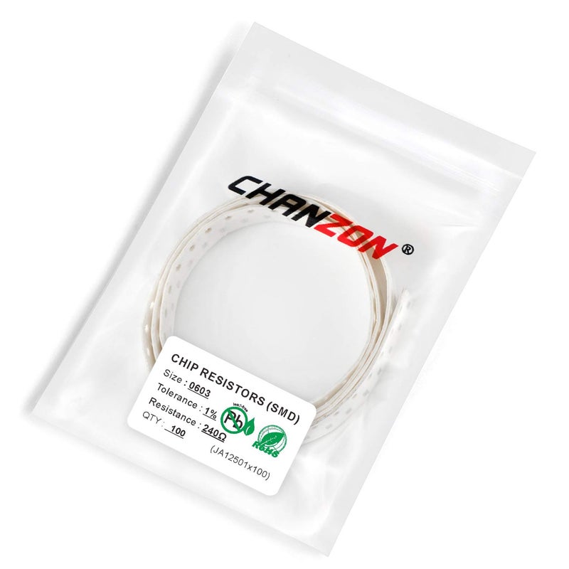 CHANZON 100pcs 0603 SMD Resistor 240 Ω ohm 1/10W 0.1W ±1% Tolerance Thick Film 240R SMT Chip Resistors Rohs Certificated - Image 3