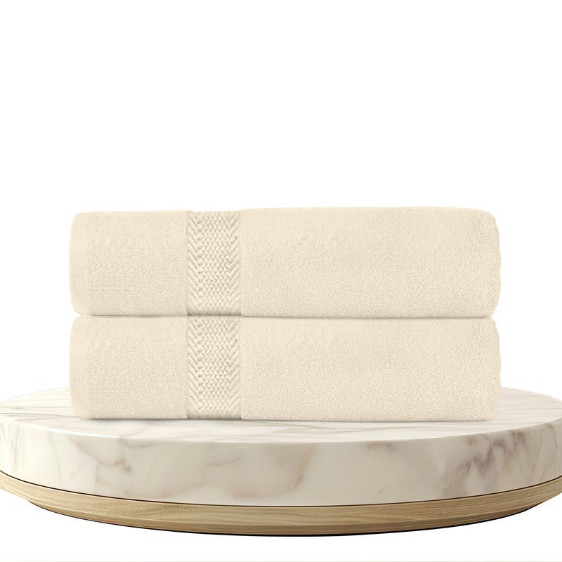 REST Bath Towel  Set of 2 Ivory Cotton Towel  70x140cm , 27x55 inch Luxury Hotel Towel Set Absorbent Durable Lightweight Washable Quick Dry Spa Quality Beach Pool Family Bath Towel. - Image 1