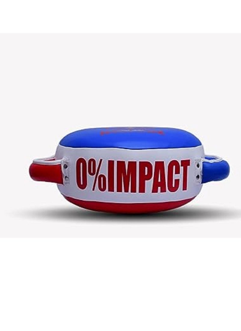 TOCAYAH - Tocayah 0% Impact Blue & Red Round Boxing Shield | Leather Punch Shield Fitness Plus Punch Shield, Lightweight, Durable, Over 3 in. of Layered Foam Padding, Easy-Grip Handles - Image 1