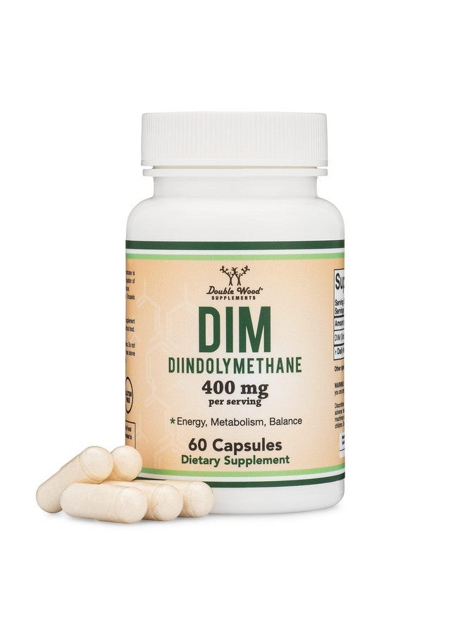 Double Wood Supplements مكمل DIM للنساء والرجال (مكمل حجب الإستروجين دي إندوليل ميثان، علاج حب الشباب الهرموني، توازن الهرمونات للنساء) 400 ملغ حصص، 200 ملغ لكل كبسولة، 60 كبسولة من دابل وود - Image 1