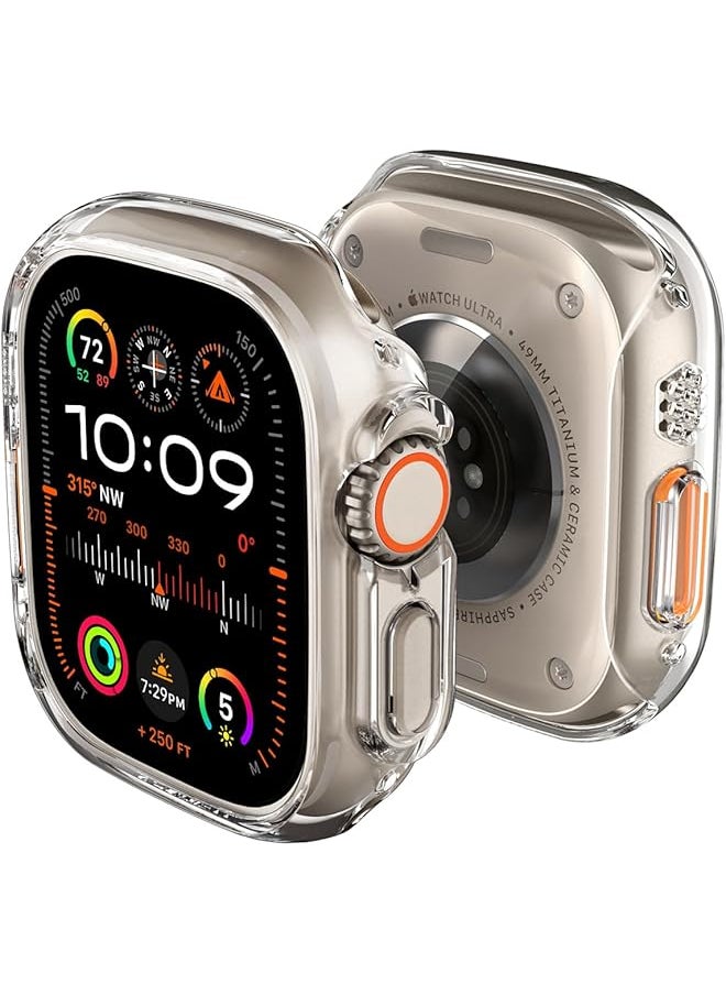 Spigen - Thin Fit Designed For Watch Ultra 2 Case And Watch Ultra 49Mm Cover Crystal Clear - Image 1