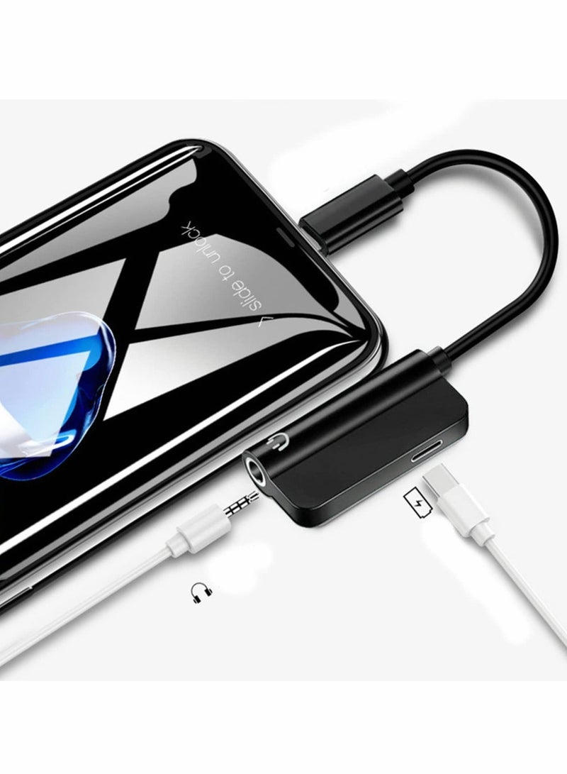 Excefore USB c to 3.5mm Headphone and Charger Adapter, USB C to Aux Audio Dongle Cable Cord Adapter Charger USB-C (Black, One Size) 2 Pc - Image 5