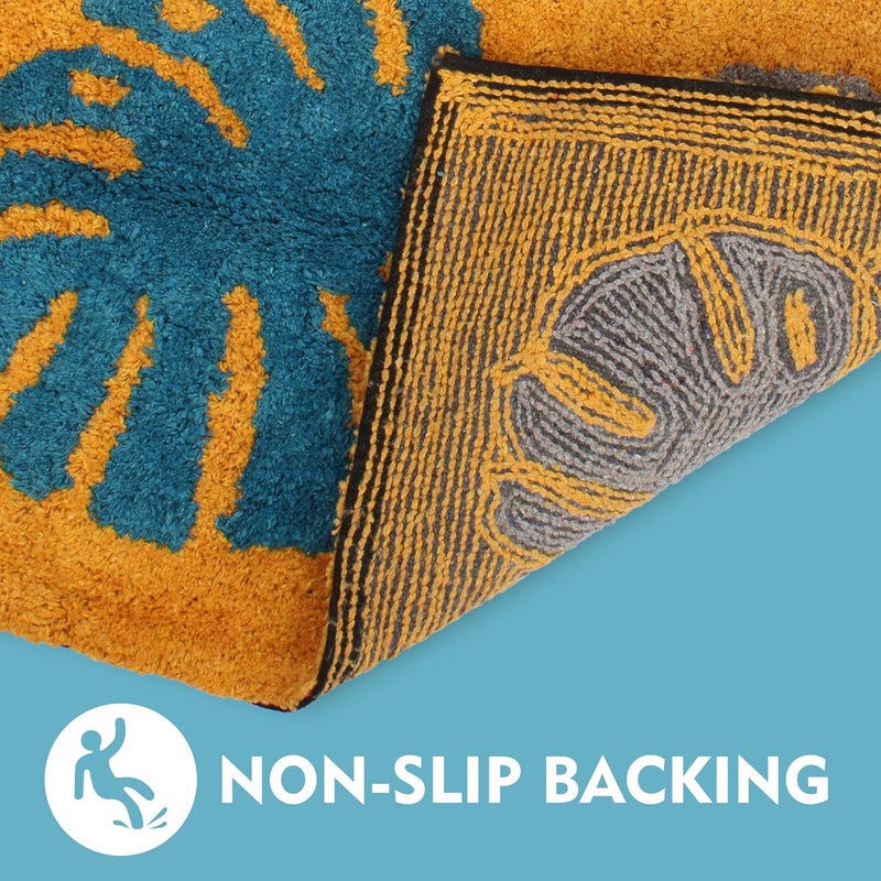 AAZEEM Abstract Cotton Rectangular Door Mat - 16"X24"|Yellow Color| - Image 5