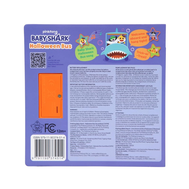 Pinkfong Baby Shark Halloween Songs 10 Button Sound Book | Baby Shark Toys, Baby Shark Books | Learning & Education Toys | Interactive Baby Books for Baby, Toddlers, Boys, Girls 2-4 - Image 5