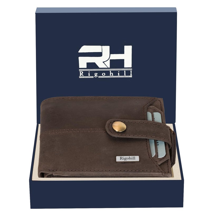 Rigohill Doger Coffee Brown Mens Leather Wallet | Leather Wallet for Men | RFID Mens Wallet - Image 2